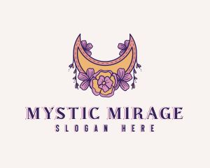 Mystical Floral Moon logo design