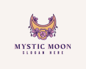 Mystical Floral Moon logo design