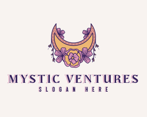 Mystical Floral Moon logo design