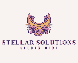 Mystical Floral Moon logo design