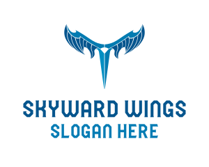 Modern Blue Wings  logo design