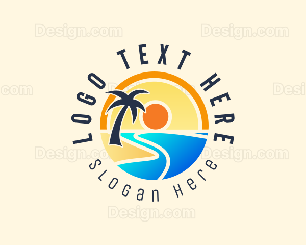 Tropical Summer Beach Logo