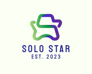 Colorful Star Letter S  logo design