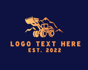 Mountain - Bulldozer Mining Mountain logo design