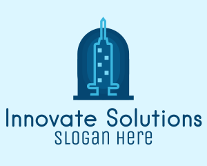 Blue Syringe Skyscraper logo
