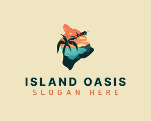 Island Travel Beach logo design