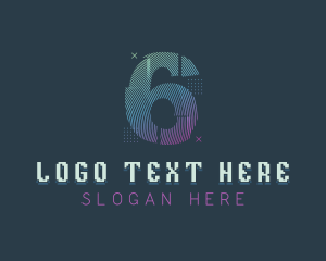 Modern Glitch Number 6 Logo