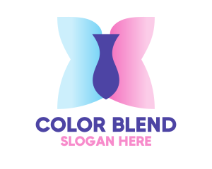 Gradient Butterfly Shape logo design