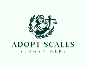 Woman Justice Scales logo design