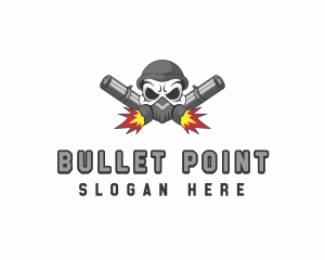 Skull Rifle Firearm logo design