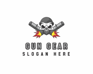 Skull Rifle Firearm logo design