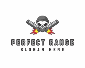 Skull Rifle Firearm logo design