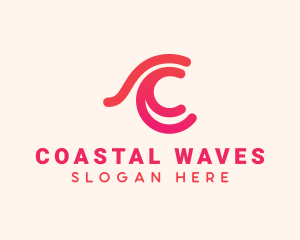 Wave Boutique Letter C logo design