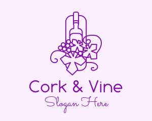 Wine Grapes Vineyard logo design