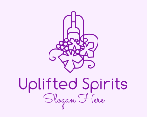 Wine Grapes Vineyard logo design