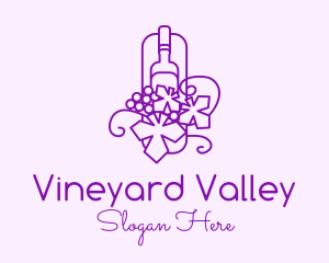 Wine Grapes Vineyard logo design