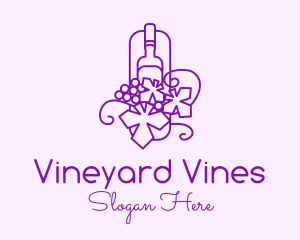 Wine Grapes Vineyard logo design