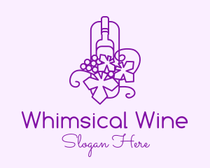 Wine Grapes Vineyard logo design