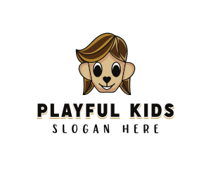 Cartoon Child Kid logo design