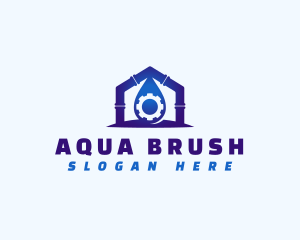 Water Pipe Plumbing logo design