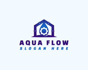 Water Pipe Plumbing logo design