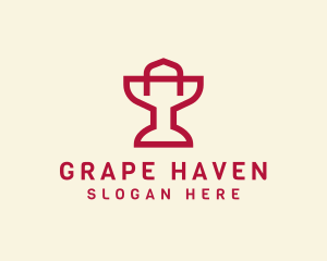 Shopping Bag Wine Glass logo design