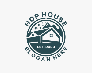 Clean House Roof Renovation logo design