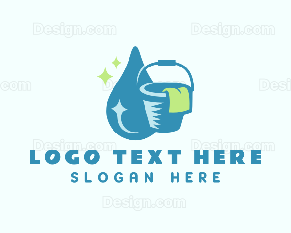 Bucket Cleaning Droplet Logo