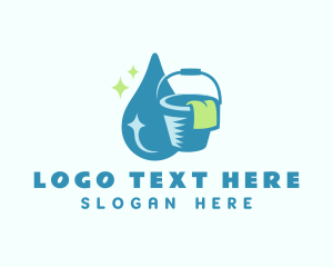 Bucket Cleaning Droplet  Logo