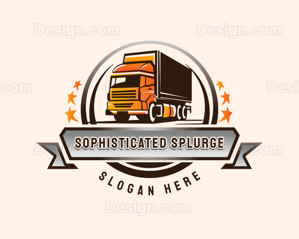 Cargo Shipping Transport Truck Logo