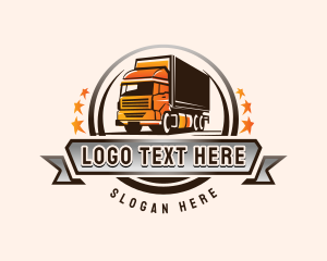 Cargo Shipping Transport Truck Logo