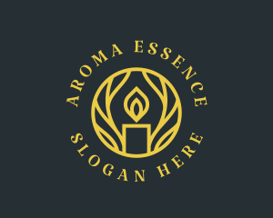 Aroma Candle Flame  logo design