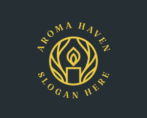 Aroma Candle Flame  logo design