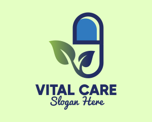 Organic Herbal Medicine Pill Logo