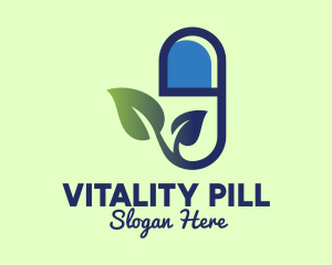 Organic Herbal Medicine Pill logo design