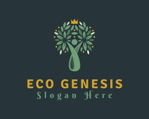 Human Crown Tree Gardening logo design