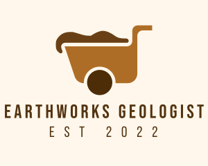 Earthworks Dirt Wheelbarrow logo design