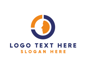 Blue Orange Circle Face logo