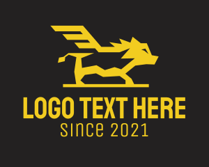 Golden Yellow Boar Wing logo