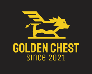 Golden Yellow Boar Wing logo design