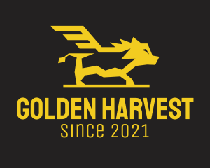 Golden Yellow Boar Wing logo design