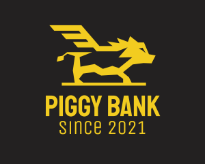 Golden Yellow Boar Wing logo design