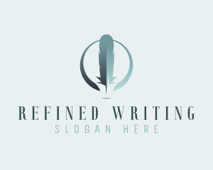 Publishing Feather Quill Writer logo design