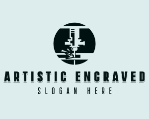 Mechanical Laser Engraving logo design