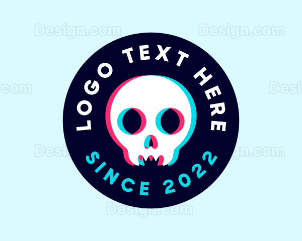 Digital Anaglyph Skull Logo