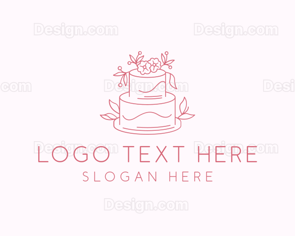 Wedding Floral Cake Logo