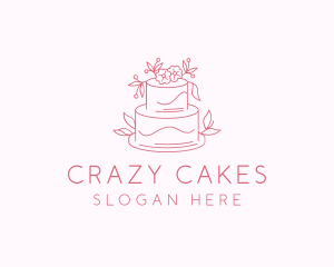 Wedding Floral Cake logo design