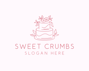 Wedding Floral Cake logo design