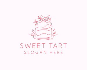 Wedding Floral Cake logo design