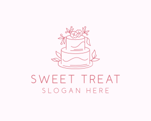 Wedding Floral Cake logo design